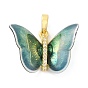 Brass Pendants, with Cubic Zirconia, Film, Long-Lasting Plated, Lead Free & Cadmium Free, Real 18K Gold Plated, Butterfly