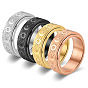 Star & Moon & Sun Titanium Steel Rotatable Finger Ring, Fidget Spinner Ring for Calming Worry Meditation