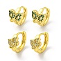 Créole en laiton avec micro pavé de zircons cubiques, or, papillon