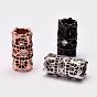 Brass Beads, Micro Pave Grade AAA Cubic Zirconia, Column, Cadmium Free & Nickel Free & Lead Free