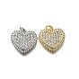 Латунные микро проложить кубического циркония подвески, сердце прелести, без свинца и без кадмия, долговечный, стойки покрытие, с целью перехода в кольце