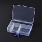 Plastic Bead Storage Containers, Adjustable Dividers Box, Removable 5 Compartments, Rectangle