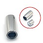 304 Stainless Steel Magnetic Clasps with Glue-in Ends, Column, 18x10mm, Hole: 6mm