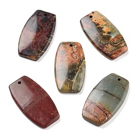 Natural Polychrome Jasper/Picasso Stone/Picasso Jasper Pendants, Drum