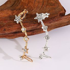 Серьги-клипсы в форме сердца из сплава со стразами и кристаллами для женщин