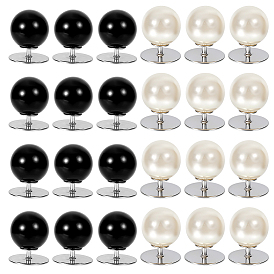 50наборы 2 цвета пластик жемчуг без пришивания пуговицы, круглые, с иглой