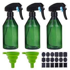 BENECREAT 10oz Large Empty Spray Bottle Refillable Trigger Sprayer Plant Water Fine Mist Spray Bottle(Green) with 2pcs Funnel Hopper and 18pcs Sticker Labels