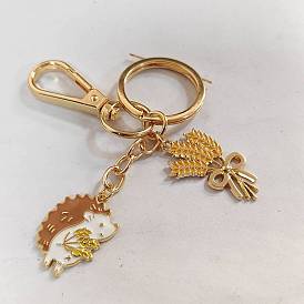 Hedgehog Alloy Enamel Keychain, with Iron Findings