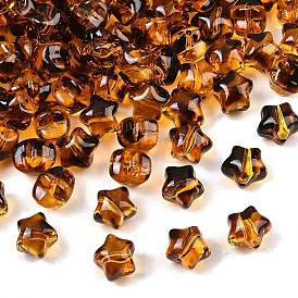 Transparent Acrylic Beads, Leopard Print Star