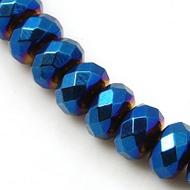 Non-magnetic Synthetic Hematite Beads Strands, Rondelle, 6x3mm, Hole: 1mm