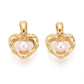 Подвески из латуни и искусственного жемчуга, сердце прелести