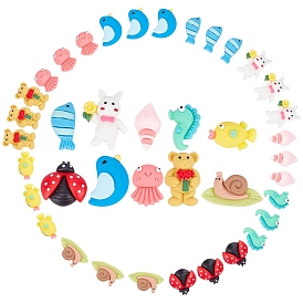 50Pcs 10 Style Opaque Resin Cabochons