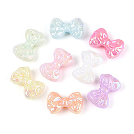 Светящееся УФ-покрытие непрозрачных акриловых бусин, радужный, бантом, светится в темноте