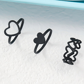 3шт 3 стили сердце железные манжеты кольца для пальцев ног наборы