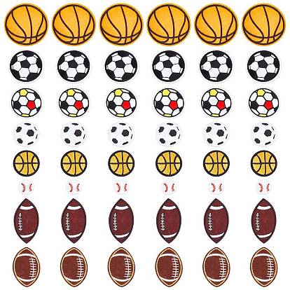 48 шт 8 стиль компьютеризированной вышивки ткань утюг на / пришить заплатки, аксессуары для костюма, аппликация, мяч тема