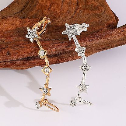 Серьги-клипсы в форме сердца из сплава со стразами и кристаллами для женщин