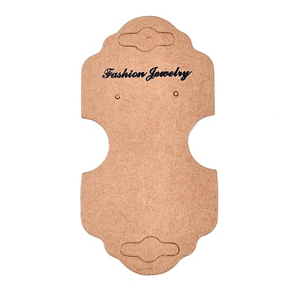 Складные крафт-бумажные карточки для демонстрации ювелирных изделий с отверстием для подвешивания, для хранения ожерелий, браслетов, сережек