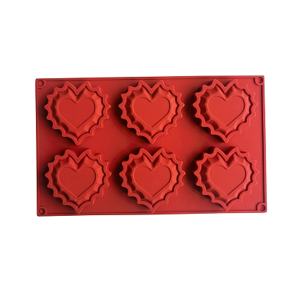 DIY Heart Food Grade Silicone Molds, Fondant Molds, for Chocolate, Candy, Biscuits, UV Resin & Epoxy Resin Craft Making, Valentine's Day Theme