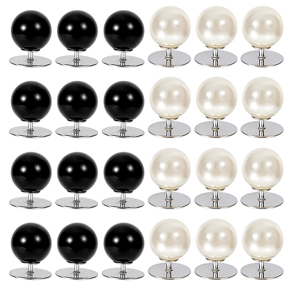 50наборы 2 цвета пластик жемчуг без пришивания пуговицы, круглые, с иглой