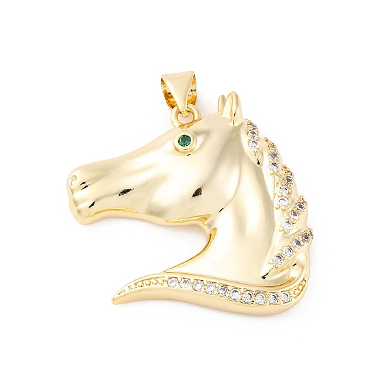 Латунные микро проложить кубического циркония подвески, без кадмия и без свинца, голова лошади