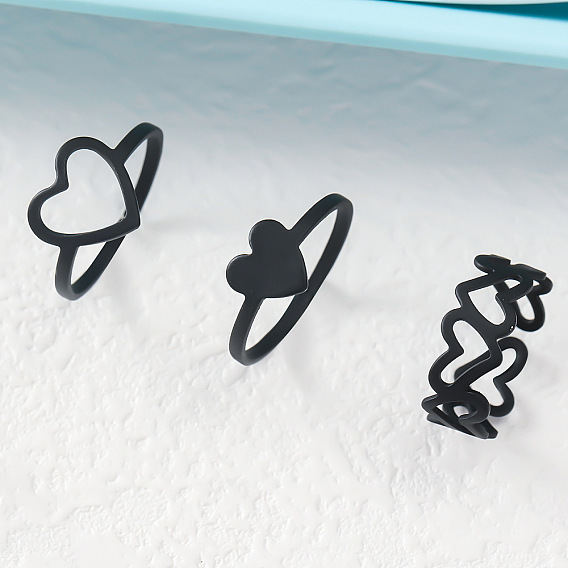 3шт 3 стили сердце железные манжеты кольца для пальцев ног наборы