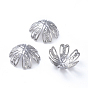 6-Petal 304 Stainless Steel Fancy Bead Caps, Flower