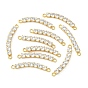 SHEGRACE Brass Pave Clear Cubic Zirconia Connector Charms, Rectangle Links, Cadmium Free & Lead Free & Nickel Free