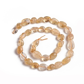 Natural Citrine Beads Strands, Nuggets, Dyed & Heated, Tumbled Stone