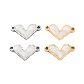 304 подвески для разъемов из нержавеющей стали, белой эмали, любовь сердце ссылки