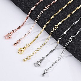 Латунные цепочки панцирного плетения ожерелья для женщин, 304 из нержавеющей стали застежкой омар, стойки покрытие, без свинца и без кадмия, долговечный