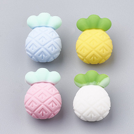 Food Grade Eco-Friendly Silicone Focal Beads, Pineapple