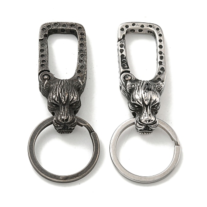 Style tibétain 316 raccords chirurgicaux en acier inoxydable avec 304 porte-clés en acier inoxydable, leopard