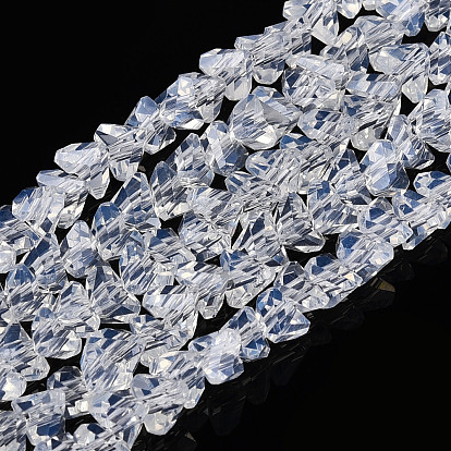 Стеклянные бусины, имитация нефрита , треугольные, граненые