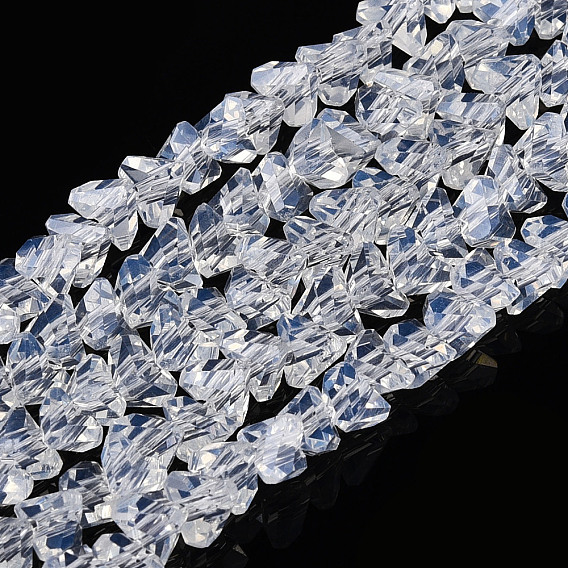 Стеклянные бусины, имитация нефрита , треугольные, граненые