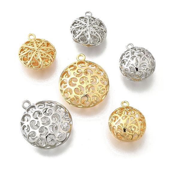 Латунные подвески, без кадмия, без никеля и без свинца, полый, плоско-круглые