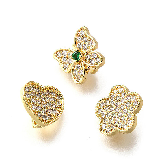 Латунные микро проложить кубического циркония прелести, реальный 18 k позолоченный