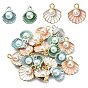 20Pcs 4 Styles Alloy Pendants, with Enamel and Plastic Imitation Pearl Beads, Shell