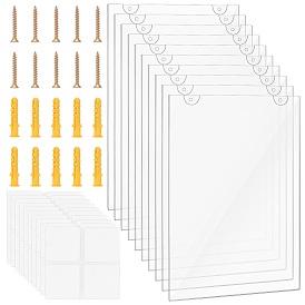 10шт. акриловый держатель для вывески с двусторонней клейкой лентой, прямоугольные