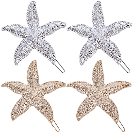4 шт. 2 цвета цинковый сплав заколки для волос, морская звезда