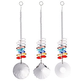 K9 Glass Hanging Ornaments, Rainbow Maker Tassel Suncatcher for Garden Outdoor Decoration