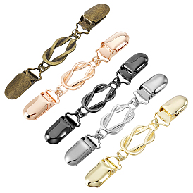 5 шт. 5 цвета ретро-сплавные зажимы для кардигана, зажимы воротника свитера, платья, шали, клипсы для женщин и девочек, узел