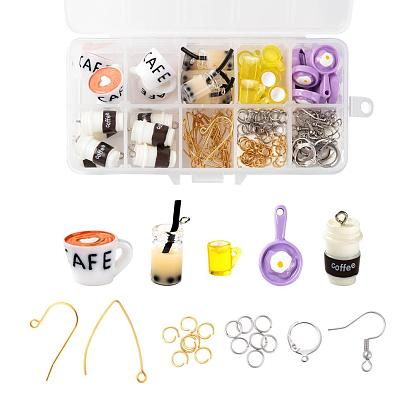 DIY 19 Pairs Cute Food Themed Earring Making Kits, Including Resin Pendants, Stainless Steel Earring Findings & Jump Rings