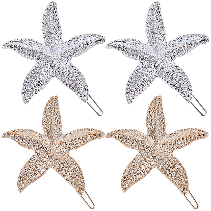 4 шт. 2 цвета цинковый сплав заколки для волос, морская звезда