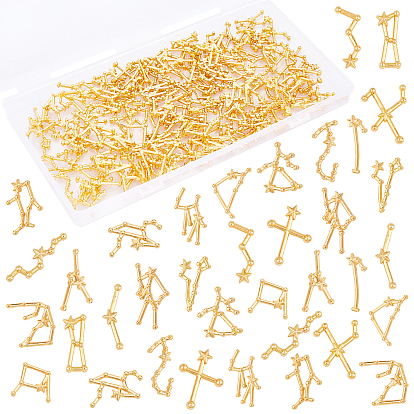 144Pcs Dipper Zinc Alloy Pendants, with Twelve Constellations Cabochons