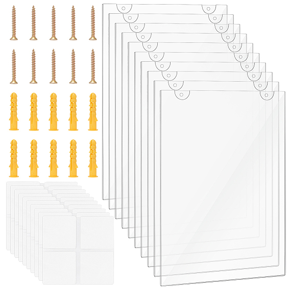 10шт. акриловый держатель для вывески с двусторонней клейкой лентой, прямоугольные