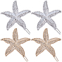 4 шт. 2 цвета цинковый сплав заколки для волос, морская звезда