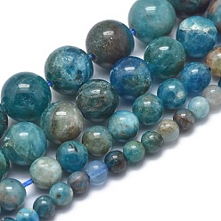 Perles naturelles apatite brins, classe ab, ronde