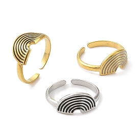 304 Stainless Steel Enamel Open Cuff Rings for Women