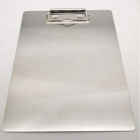 Stainless Steel Clipboard, with Metal Clips, for Office, Hospital, Rectangle