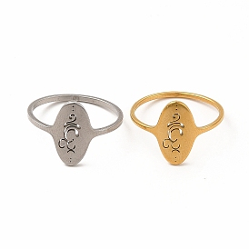 201 bague en acier inoxydable sur le thème du yoga pour femme